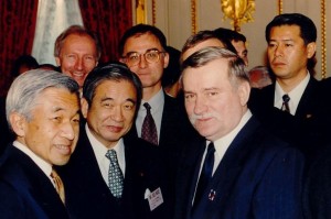 Polish President Lech Wałęsa in Japan (Witold Skowroński - second from left)